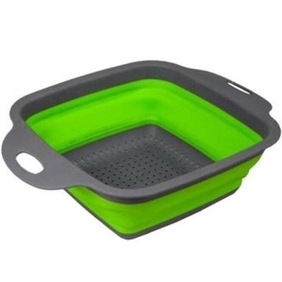 Space Saving Collapsible Silicone Kitchen Colander Food Strainer