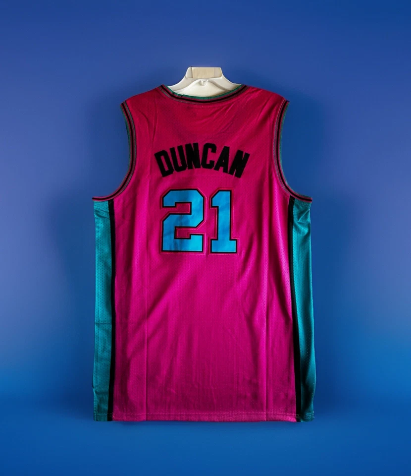 Mitchell & Ness San Antonio Spurs 1998 Tim Duncan Hardwood Pink Jersey 48 XL NWT - Image 3 of 4