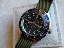 Russian soviet Vostok amphibian divers watch, black military dial, cal. 2409 A