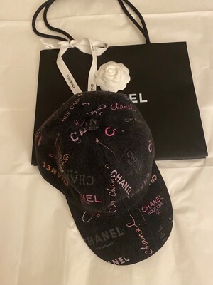 Chanel Black Denim CC Logo Baseball Cap Hat One Size 22P | eBay