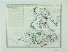 Vintage Canada in 1719 French Historic Urban Plans Engraving Map Art Print