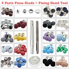 Heavy Duty Snap Fasteners Press Studs Leather Craft Button with Fixing Hand Tool