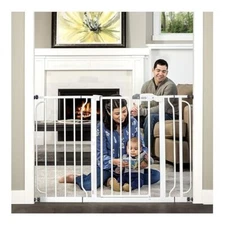White Regalo Easy Step 49-Inch Extra Wide Baby Gate, 4 Inch & 12 Inch Extension!