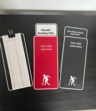 Crown green, Lawn bowls, indoor bowls/bowling personalised scorecard holder