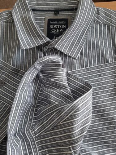 Boston Crew Mens Blue 100% Cotton Stripped L /S Size XL Shirt BIG,TALL BNWOT - Picture 3 of 10