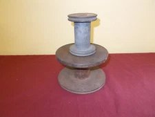 VGT WOOD METAL FACTORY INDUSTRIAL SPOOL ADVERTIZING PRIMITIVE RUSTIC