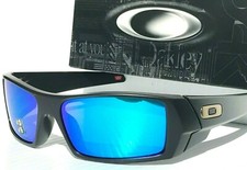 NEW Oakley GASCAN Matte Black w POLARIZED PRIZM Sapphire Blue Sunglass 9014-50