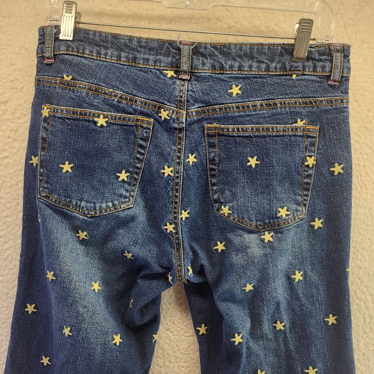 パンツ Cyber Yellow Stars Denim Lilly Pulitzer Blue Gold Multi-Color Star 4th of July Embroidered
