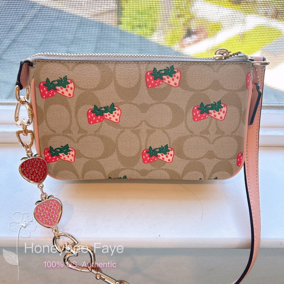 NWT Coach CB603 Nolita 19 In Signature Canvas With Strawberry +