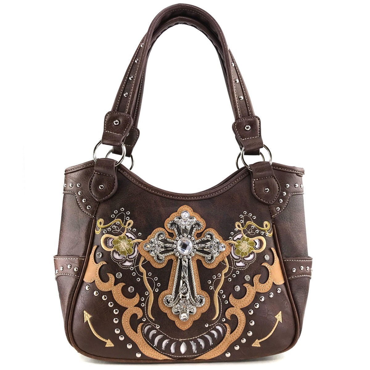 Justin West Cross Flower Stud Floral Conceal Carry Shoulder
