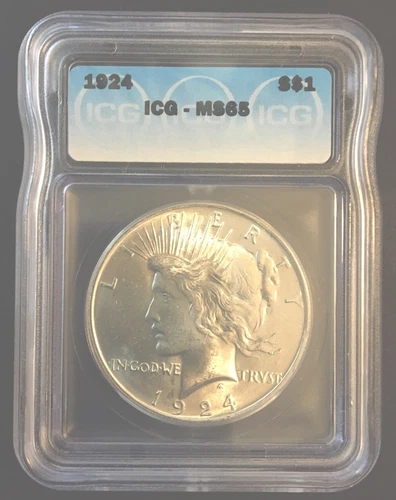 1924 Peace Silver Dollar. MS 65