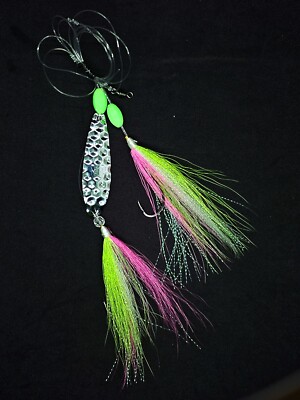 Fishing 30lb Single Spoon Hi-Lo Rig Bucktail 6/0 M3 Hooks Fluke Sea Bass Bottom | eBay Fishing 30lb Single Spoon Hi-Lo Rig Bucktail 6/0 M3 Hooks Fluke Sea Bass Bottom | eBay