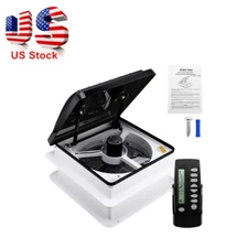 14" RV Roof Vent Fan with Rain Temperature Systems Stepless Speed Regulation US