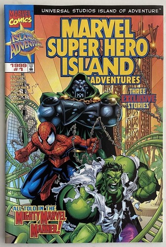 MARVEL SUPER HERO ISLAND ADVENTURES 1 1999 UNIVERSAL STUDIOS SPIDERMAN GIVEAWAY - Picture 1 of 1