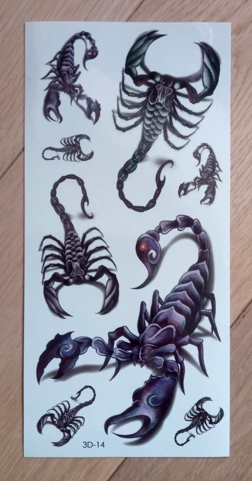 SCORPION TATTOOS 190mm x 90mm