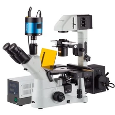 40X-600X Inverted Phase-Contrast + Fluorescence Microscope with 6MP Extreme Low-