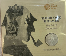 2019 50P- SHERLOCK HOLMES FIFTY PENCE- BRILLIANT UNCIRCULATED - BU - COIN PACK