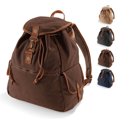 Quadra RUCKSACK im Vintage-Look -Vintage Canvas Backpack- Neu QD612