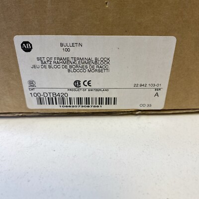 Allen-Bradley 100-DTB420 Rahmenklemmenblock Terminal Lug Kit   NEU & OVP