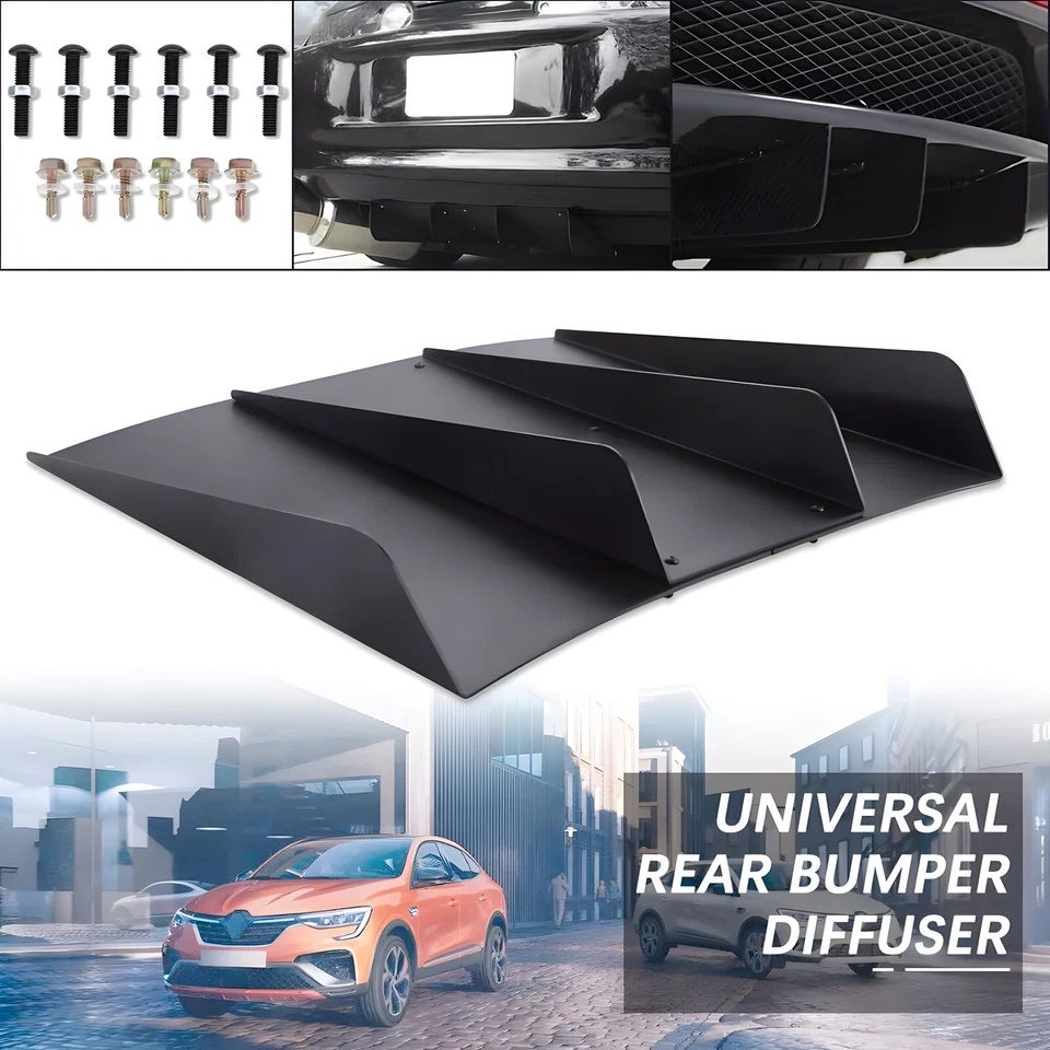 Black Rear Bumper Diffuser Shark Fin Spoiler Splitter For Ford Mustang 2005-2020 Foto 3 de 4
