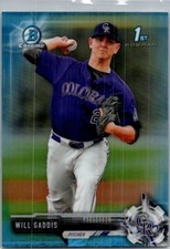 2017 Bowman Draft #BDC-104 Will Gaddis Chrome Sky Blue Refractor #/399