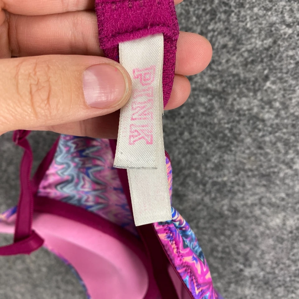 Sujetador Bralette Victoria's Secret Mujer 34C Púrpura Rayas Con Aros Opaco PushUp Foto 3 de 4