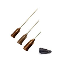 19 GA GAUGE BLUNT TIP NEEDLES 0.5" 1" 1.5"  BLACK TIP CAPS 10 25 50 100 PC