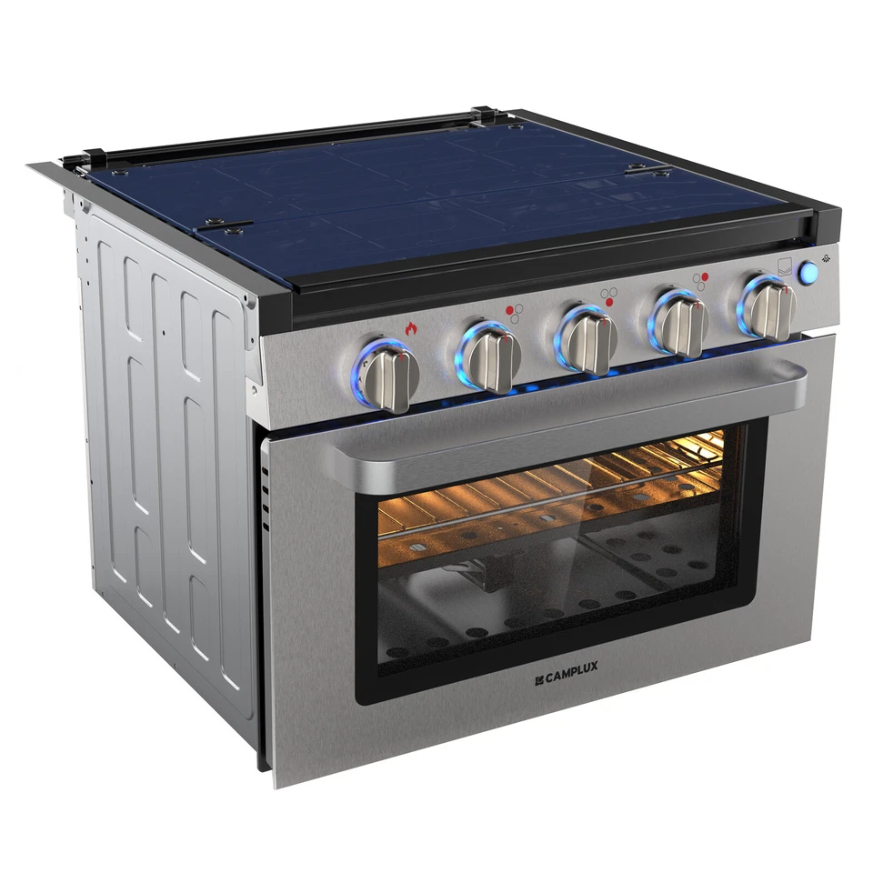 CAMPLUX 17" 3-Burner RV Gas Oven Stove Combo Compact Slide-In Propane Range - Image 2 of 4
