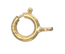 5mm 18K STANDARD WEIGHT Solid Yellow Gold Spring Ring Clasp CLOSED Jump Italy