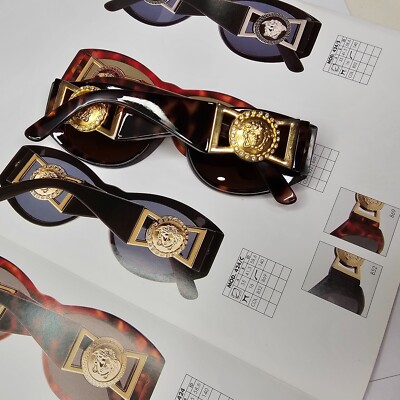 Gianni Versace Sunglasses 1996 Vintage Brown Gold MOD 424/C RH 869