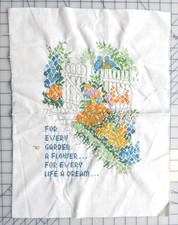 Small Table Cover Embroidered with Floral Design - Size 18 1/4"x 13 3/4" 888