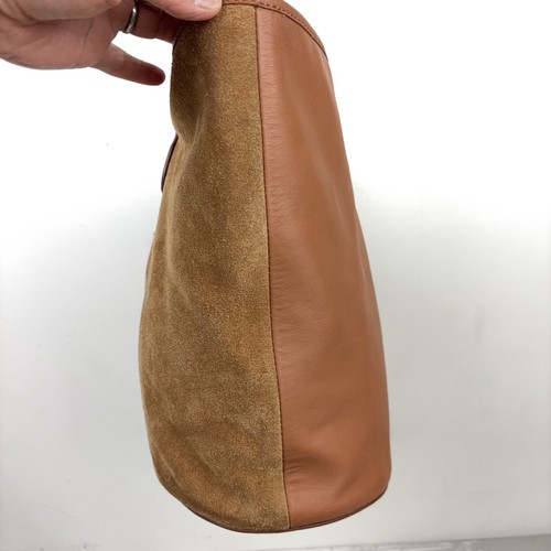 J.Crew Berkeley Large Carry-All Tote Shoulder Bag Leather Suede Cognac Brown VG+ - Picture 9 of 19