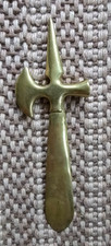 Vintage Antique Ornamental Brass Axe, Hammer & Spear Desk Ornament