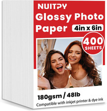 400 Sheets Glossy Photo Paper, 4In X 6In Inkjet Photo Printer Paper, Picture Pap