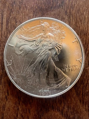 1993 Walking Liberty 99.9 % Fine Silver Dollar - 1 oz - Uncirculated