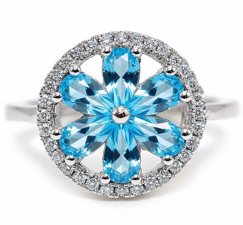 2CT Aquamarine 925 Solid Sterling Silver Ring Jewelry Sz 8 