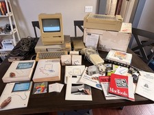 HUGE LOT Apple Macintosh Plus 1Mb Computer Keyboard Mouse ImageWriter 68000 VTG