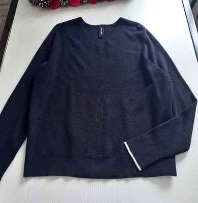 Marc Cain Navy Blue Fine Knit Laconic Sweater Size L