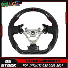 Steering Wheel For Infiniti G35 2003-2007 Carbon Fiber Steering Wheel Black Steering Wheel For Infiniti G35 2003-2007 Carbon Fiber Steering Wheel Black