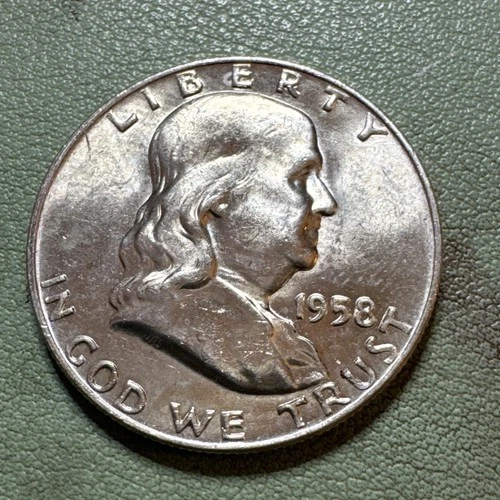 1958 D Franklin Half Dollar BU Brilliant Uncirculated Denver Mint 90% Silver