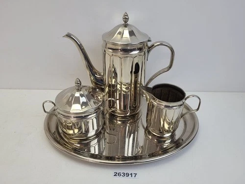 Coffee core WMF metal coffee pot sugar bowl milk jug 1930s #263917