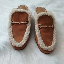 Sam Edelman Linnie Cozy Mule Brown Suede Women's Flats Sz. 5