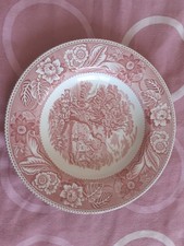 Red and White WOODLAND PATTERN by WOOD & SONS BURSLEM "Willow^ Plate   9" *23cm)