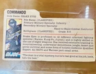 ❗️❗️ GI Joe Snake Eyes 1982  File Card  Vintage ARAH
