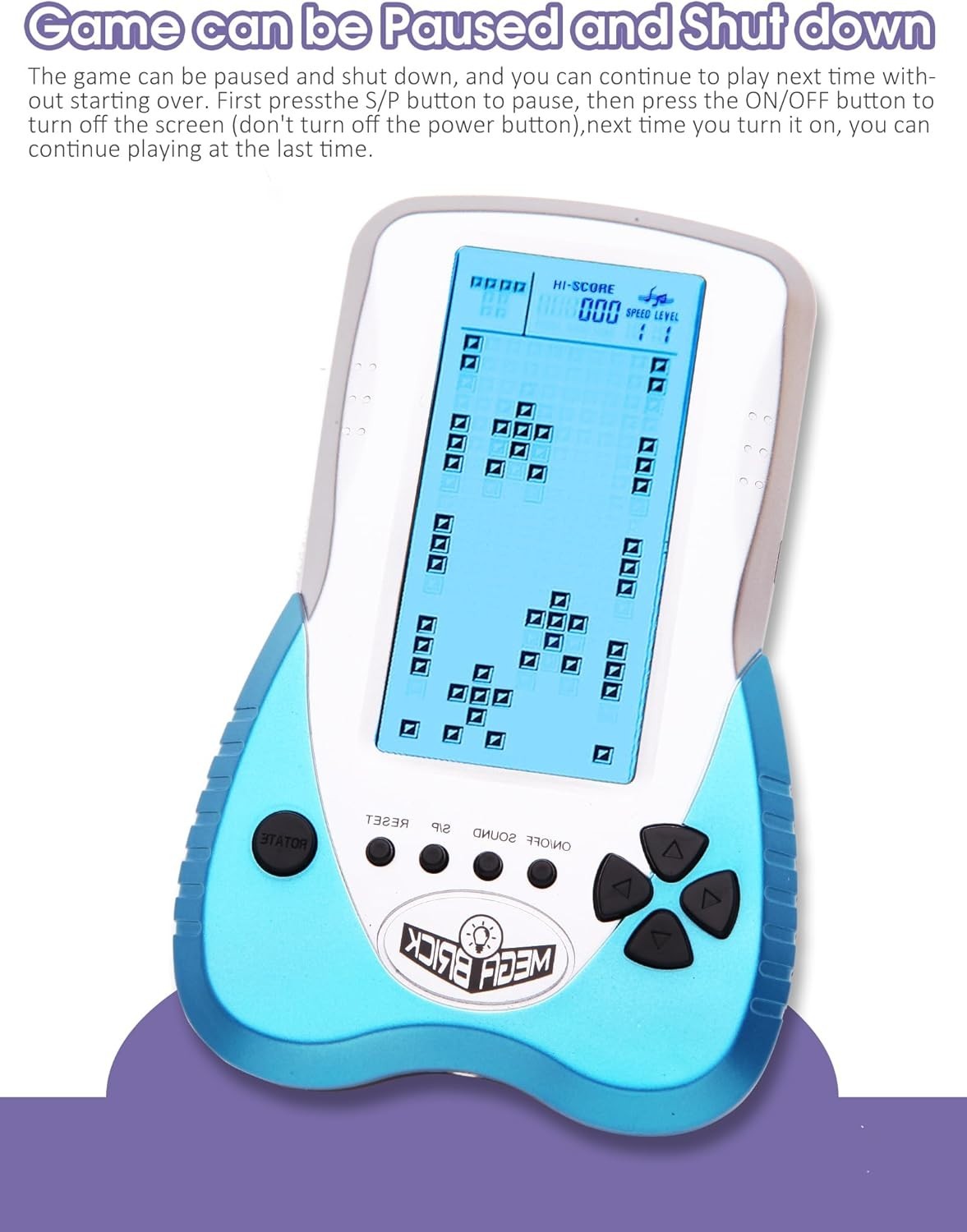 Retro Block Game Console Plastic 23 Puzzle Games for Indoor Outdoor