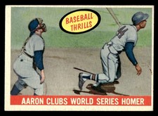 1959 Topps #467 Hank Aaron Clubs World Series Homer Milwaukee Braves EX-EXMINT+