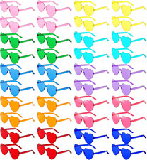 40 Pairs Heart Shaped Sunglasses Bulk, Colorful Rimless Fun Heart Sunglasses for