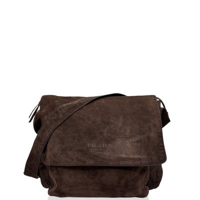 Prada Shoulder Bag Dark Brown Tessuto Nylon Doblis Suede Suede (xd020626a7)