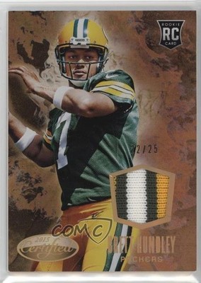 2015 Certified Scorching Swatches Mirror Gold 22/25 Brett Hundley Rookie RC e3n
