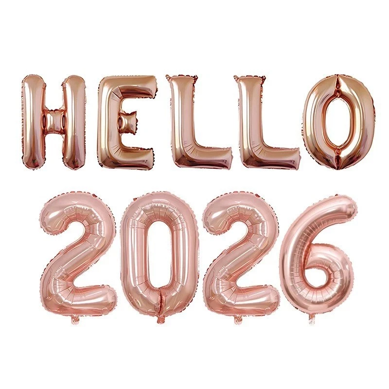 Happy New Year Balloons 16" Letters Foil Balloons 2026 Christmas Decoration UK — 第 3/4 张图片